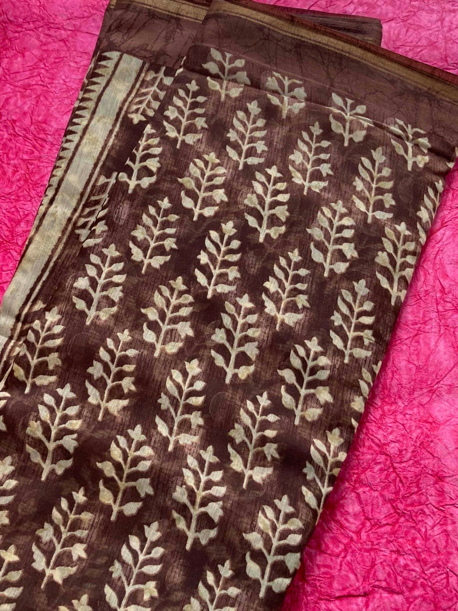 Linen Satin Printed Saree