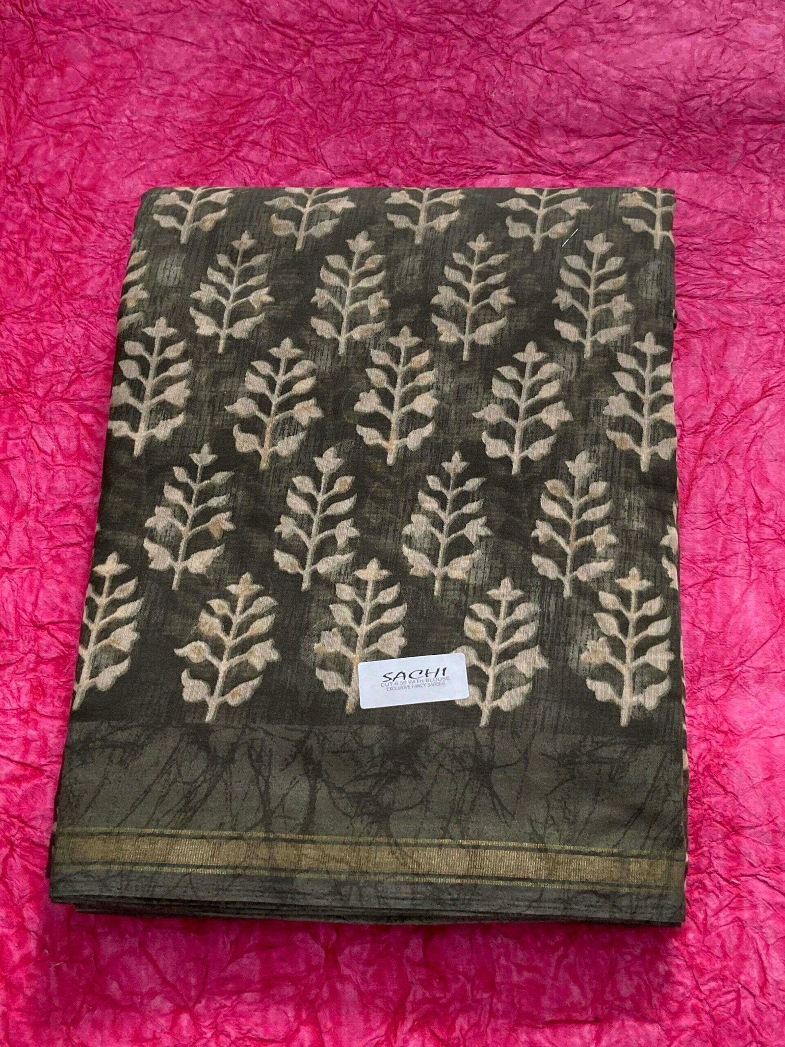 Linen Satin Printed Saree 03