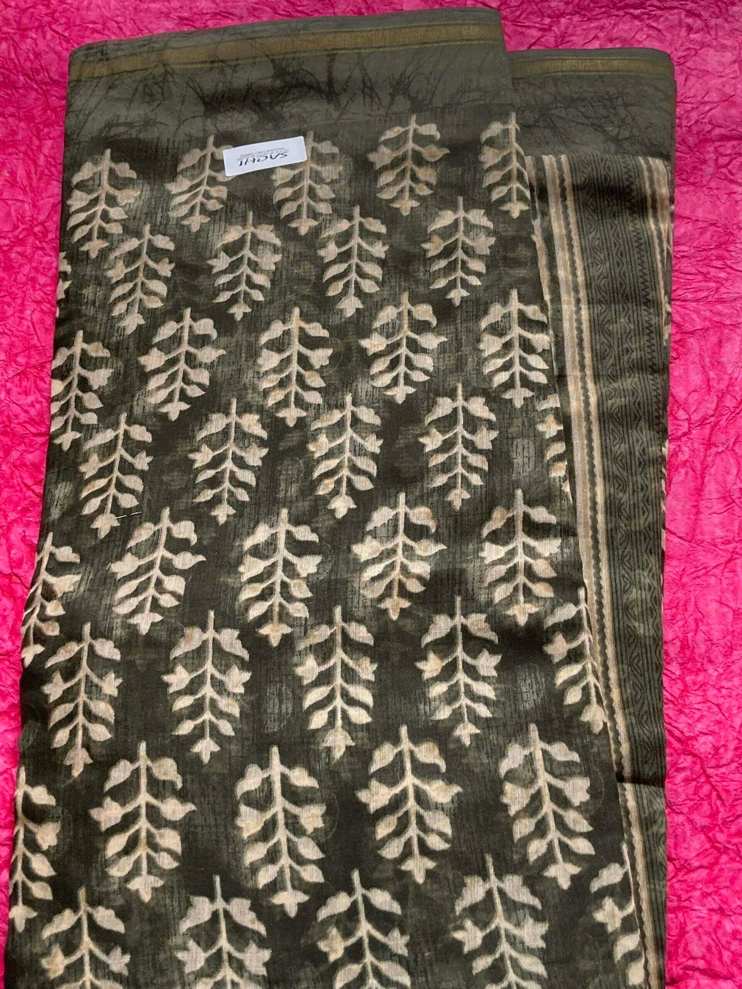 Linen Satin Printed Saree 03