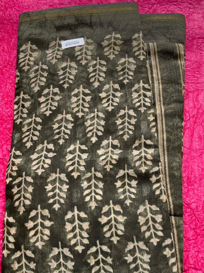 Linen Satin Printed Saree 03