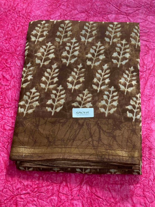 Linen Satin Printed Saree 04