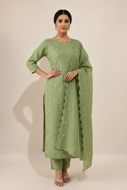 Sage Green Kurta — Pose 1 Hand on Hip