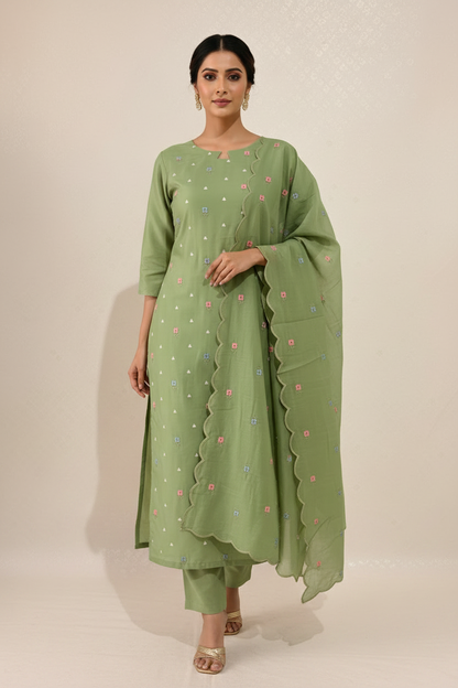 Sage Green Kurta — Pose 3 Walking Dynamic